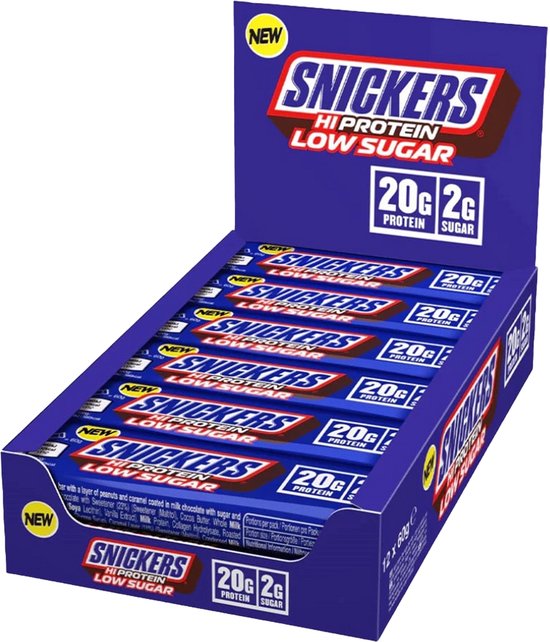 Snickers - Low Sugar High Protein Bar - 12 repen - Milk Chocolate - 20 Gram Proteïne