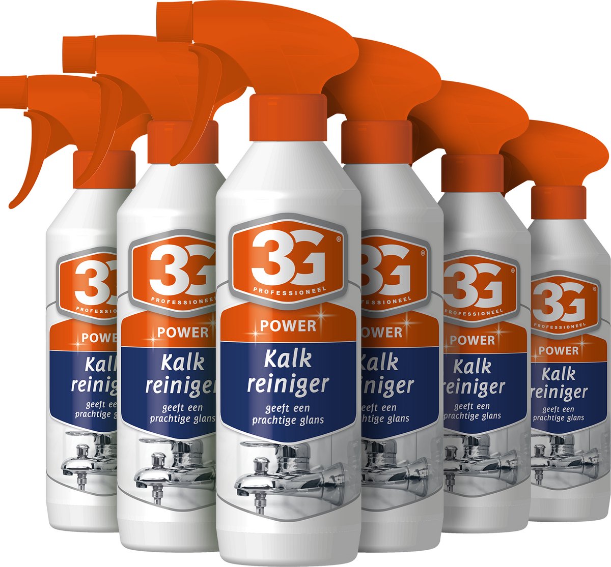 6x 3G Professioneel Power Kalk reiniger 500 ml - Kalkreiniger - Badkamer Reiniger - Kalk Verwijderen - Ontkalkingsmiddel - ontkalker - 6-pack