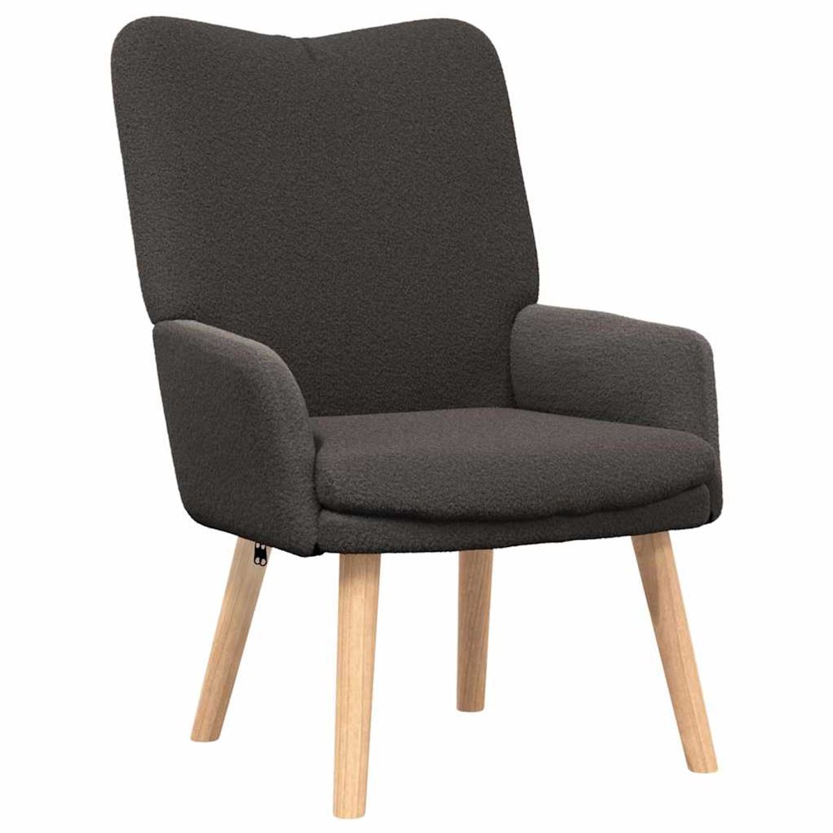 vidaXL Fauteuil - Donkergrijs - 63 - x - 67 - x - 94 - cm - Schapenstof - en - Bijkap