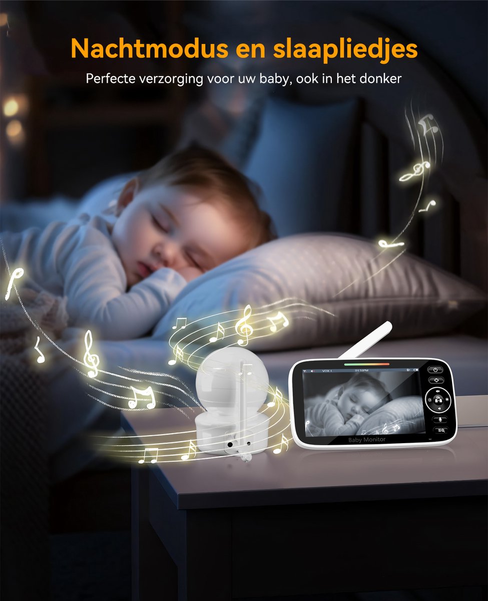 Sytifro Babyfoon 2 Camera - Privé FHSS, VOX-modus, geen WiFi thumbnail 6