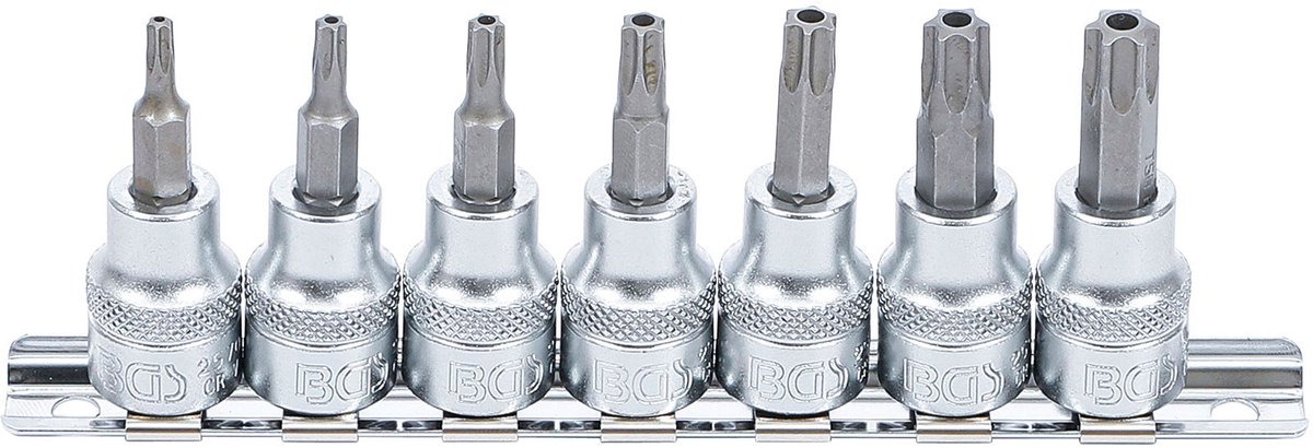 BGS Dopsleutelbitset | 10 mm (3/8"") | T-profiel (voor Torx) met boring T15 - T50 | 7-dlg 9341