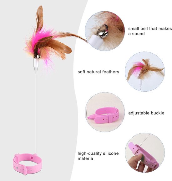 BelleFlair 4er Pack Katzenspeelgoed Set voor Huiskatten, Interactief