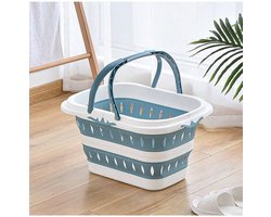 Sterke opvouwbare wasmand met duurzame kunststof handgrepen, lichtgewicht, perfect voor eenvoudige opslag, 29 x 20 x 16 cm