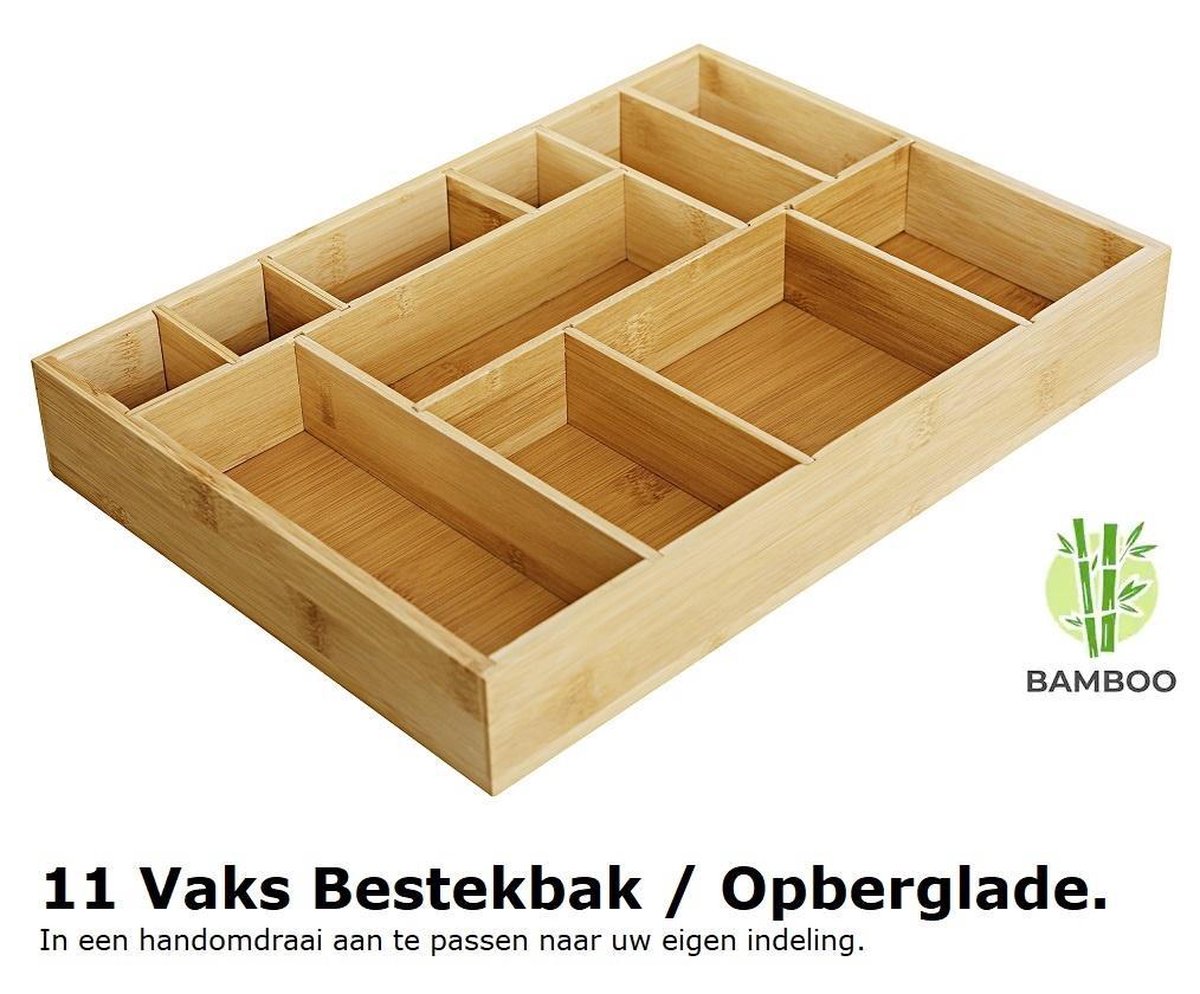 Decopatent® Bestekbak - Lade organizer - Besteklade - Bamboe - Hout -  Bestek bak... | bol.com