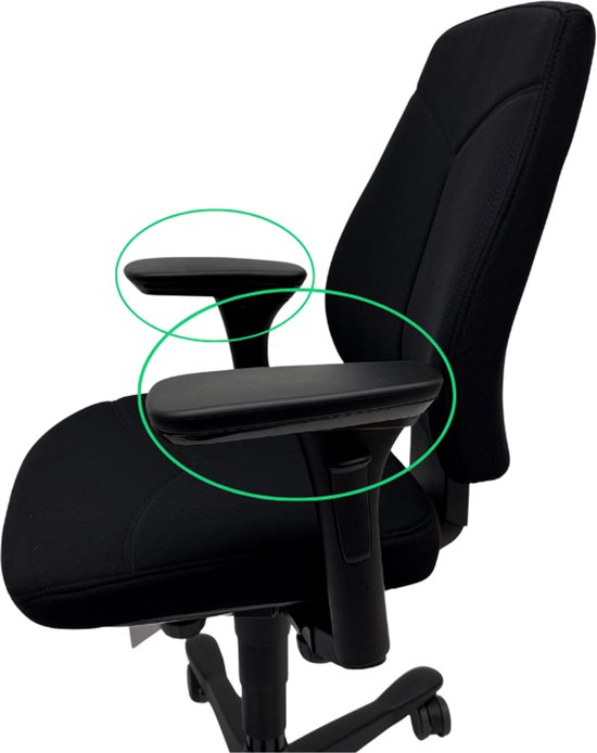 Jetchair Set van 2 armpads voor Kinnarps 6000–Zwart