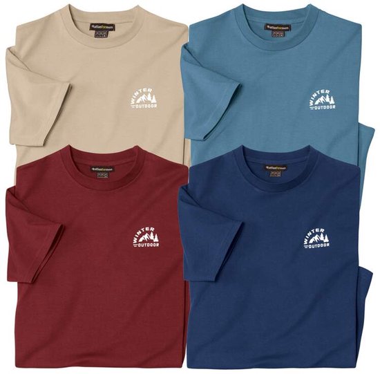 ATLAS POUR HOMMES - Set de 4 T-shirts Classic - Homme - Disponible en grandes tailles - 4XL
