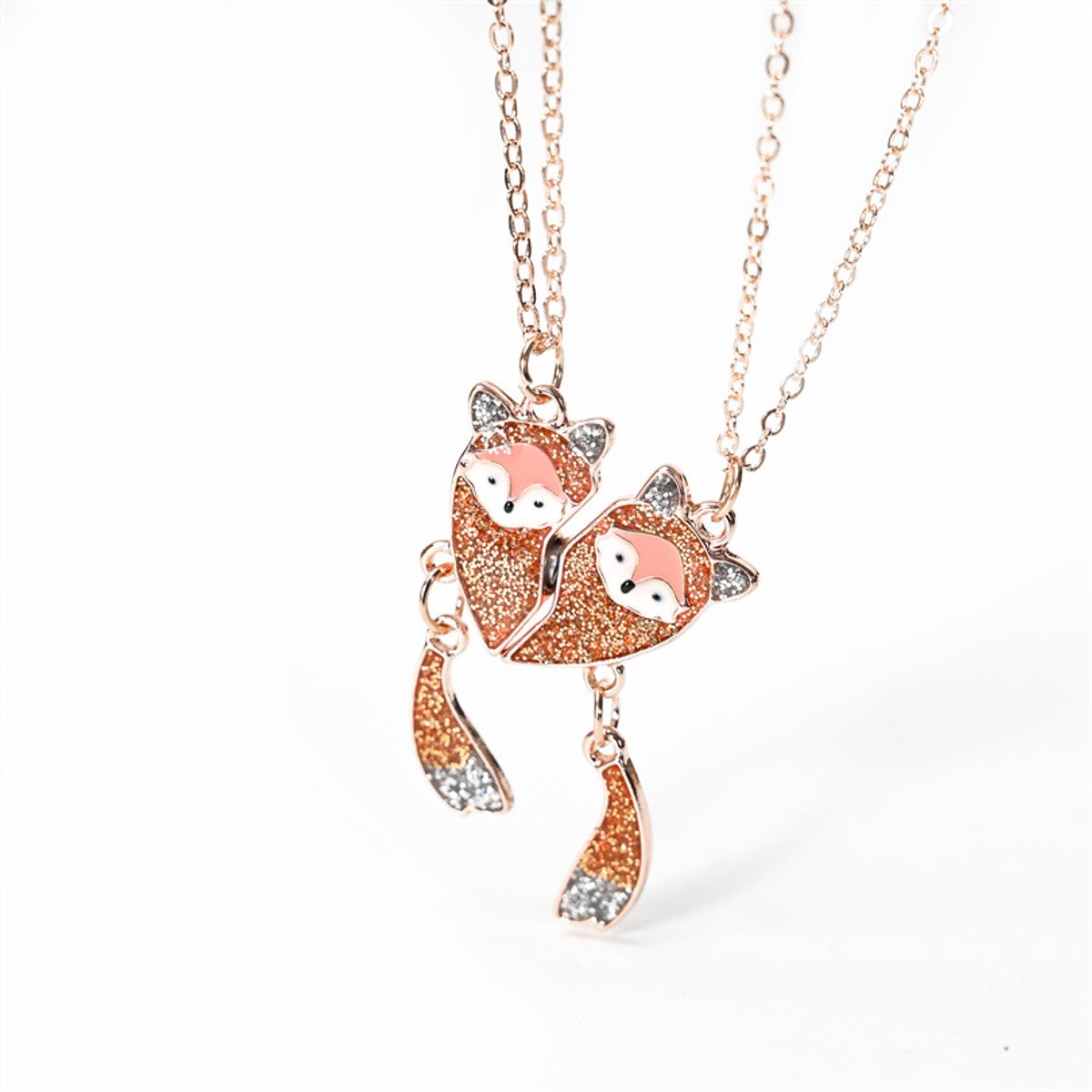 BFF Ketting Voor 2 - Vriendschapsketting Vosjes - Best Friends Ketting - Kasey