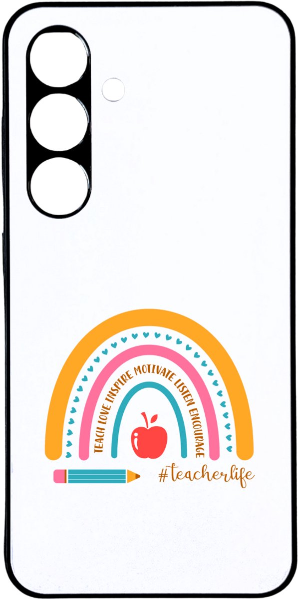 Hacebo® - Docent cadeau - telefoonhoesje - Meester en juffen cadeau - telefoonhoesjes - de beste leraar/lerares - verjaardagscadeau - verjaardag - cadeau - afscheidscadeau - geschenk - hoesje geschikt voor Samsung Galaxy S24