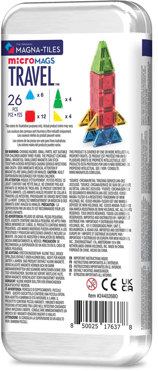 Magna-Tiles | Micro Mags Travel Set 26 Stuks Set — afbeelding 11