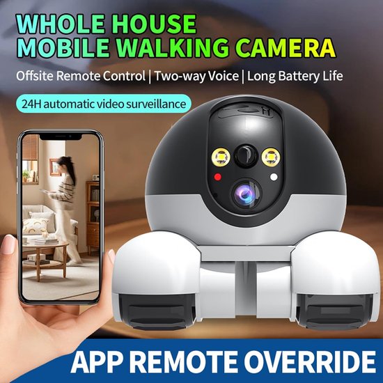 Robotcamera met dubbele lenzen en afstandsbediening voor huisbeveiliging — afbeelding 4
