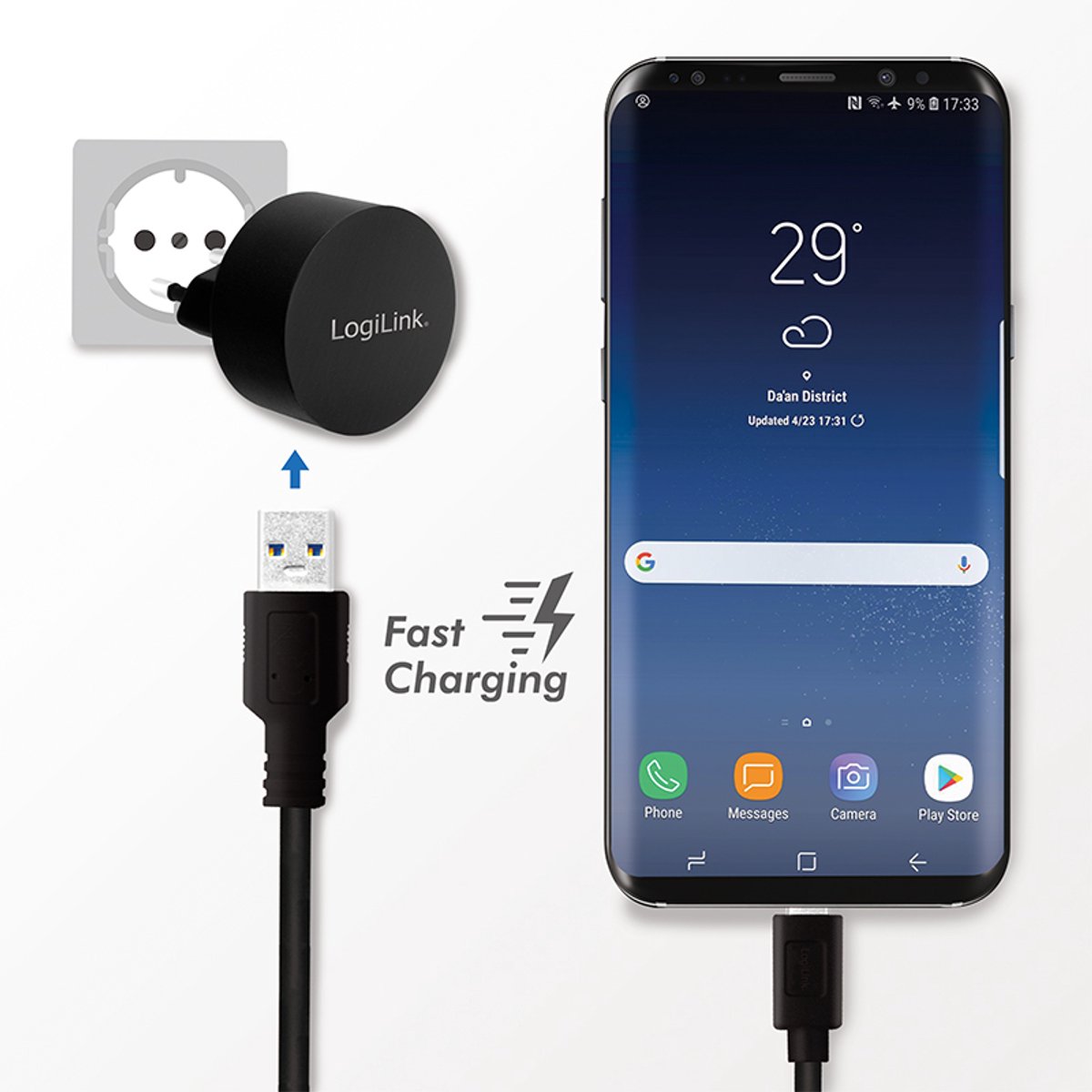 LogiLink USB-oplader 10.5 W 1x USB-A Zwart Binnen