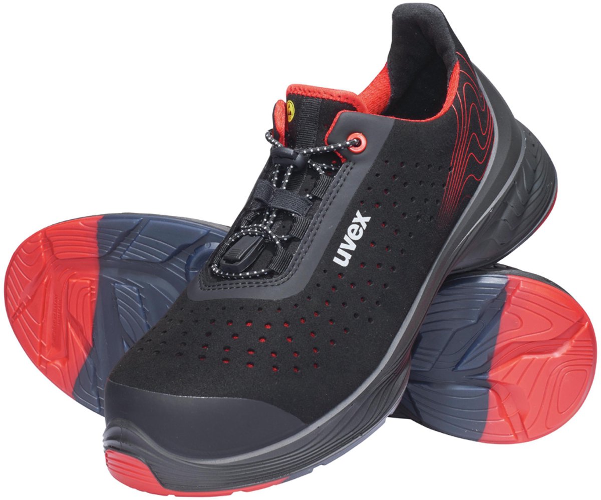 Uvex 1 G2 Halbschoenen S1P 68372 Zwart, Rood (68372)