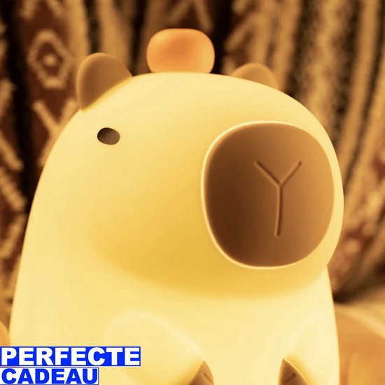 Luvido - Capybara Lamp - Capibara - Nachtlampje Kinderen & Baby - Siliconen - Lampje Slaapkamer - Knijplampje - Touch lamp