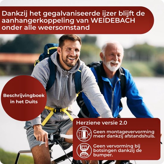 WEIDEBACH® Fietskar-bevestiging voor zadelpennen van 2,36 tot 3 cm - Eenvoudige installatie en sterke constructie