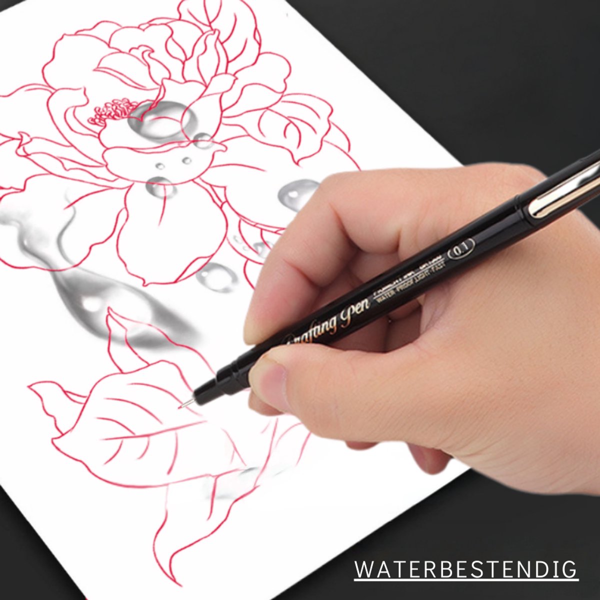 Ainy - Micro Fineliners 0.1mm watervast - Set van 8 kleurrijke fineliner | fine liner kawaii manga / anime tekenen op schetsboek | bullet journal | handlettering | Pigment liner penselen | calligraphy pennen — afbeelding 11