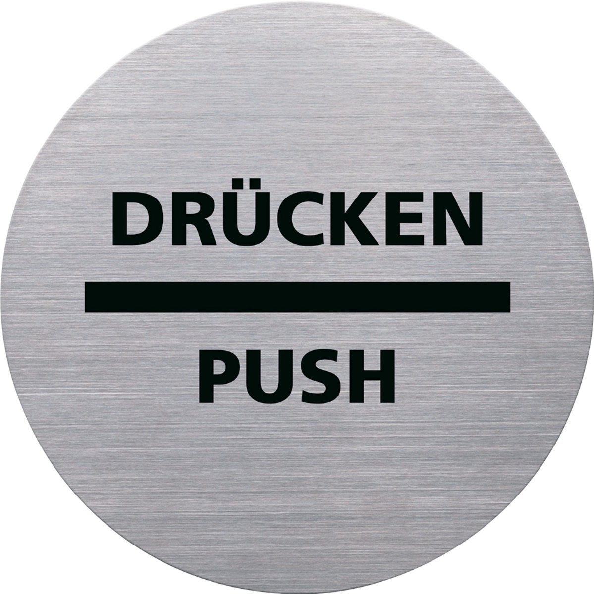 helit Piktogramm "de badge" ZIEHEN/PULL, rund, silber