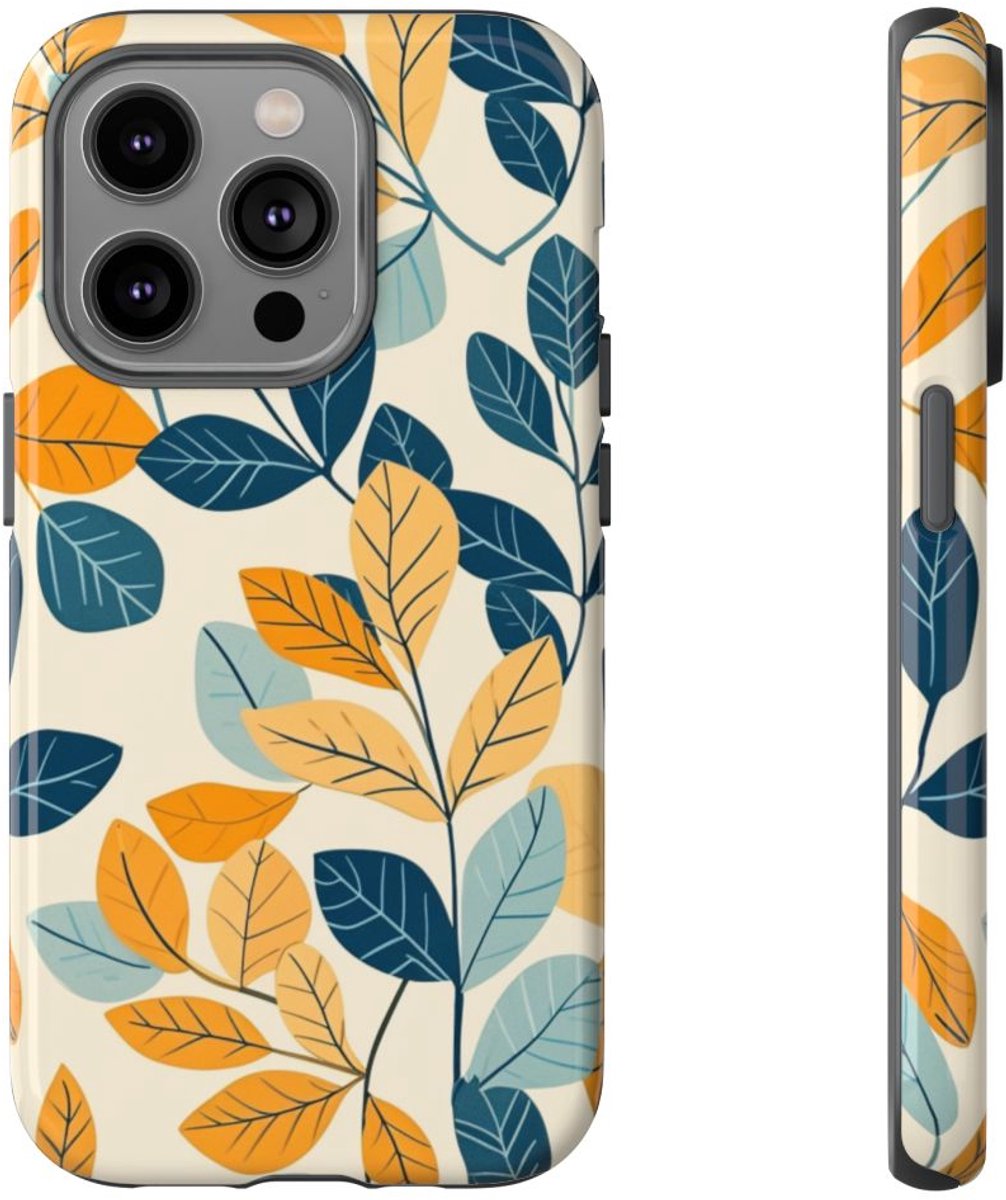 Kleurrijk Bladmotief – Telefoonhoesje Geschikt voor iPhone 14 Pro