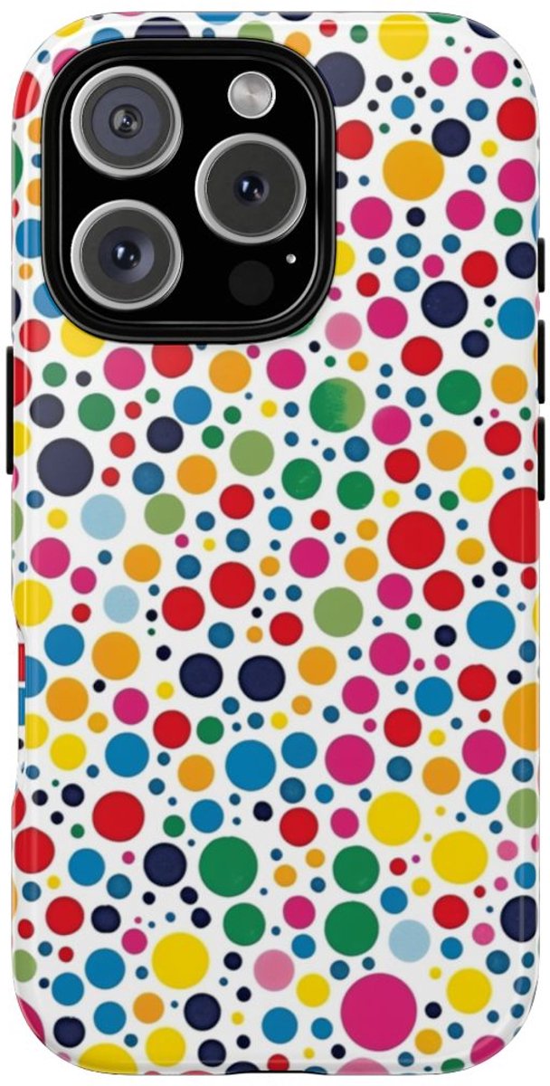 Vrolijk Stippenpatroon in Kleurrijk Design – Telefoonhoesje Geschikt voor iPhone 16 Pro