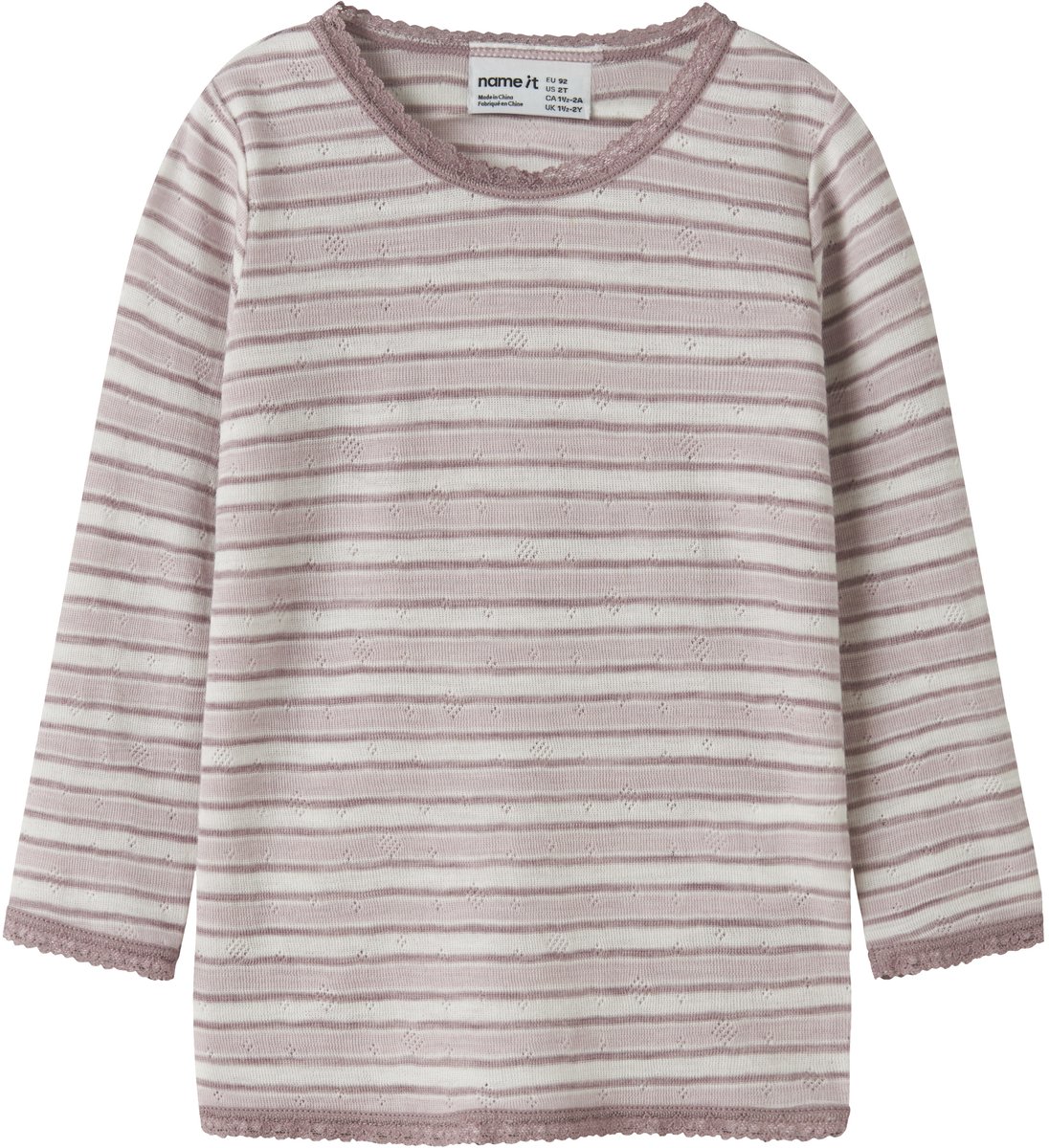 NAME IT - NMFWANG WOOL NEEDLE LS TOP NOOS - Meisjes - Lange mouwen shirts
