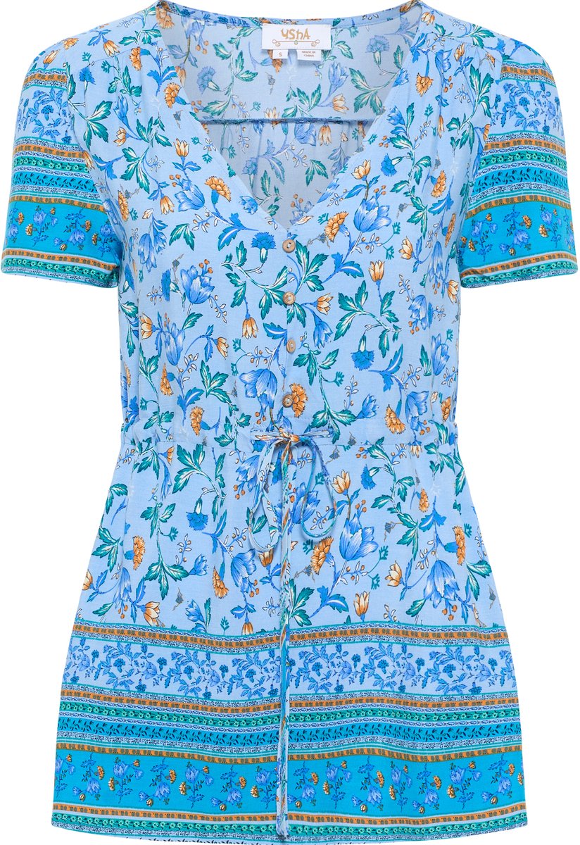 usha blouse met korte mouwen