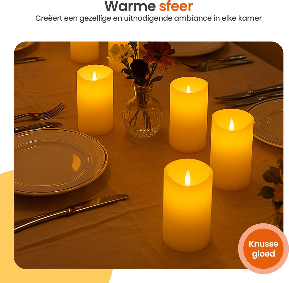 Goliving Led Kaarsen Met Afstandsbediening - Ø5,5 cm - Bewegende Vlam - Dimbaar - Timer Functie - Echte Wax - 2x Afstandsbediening - Set van 9 — cadeau in Wonen & Interieur - foto 3
