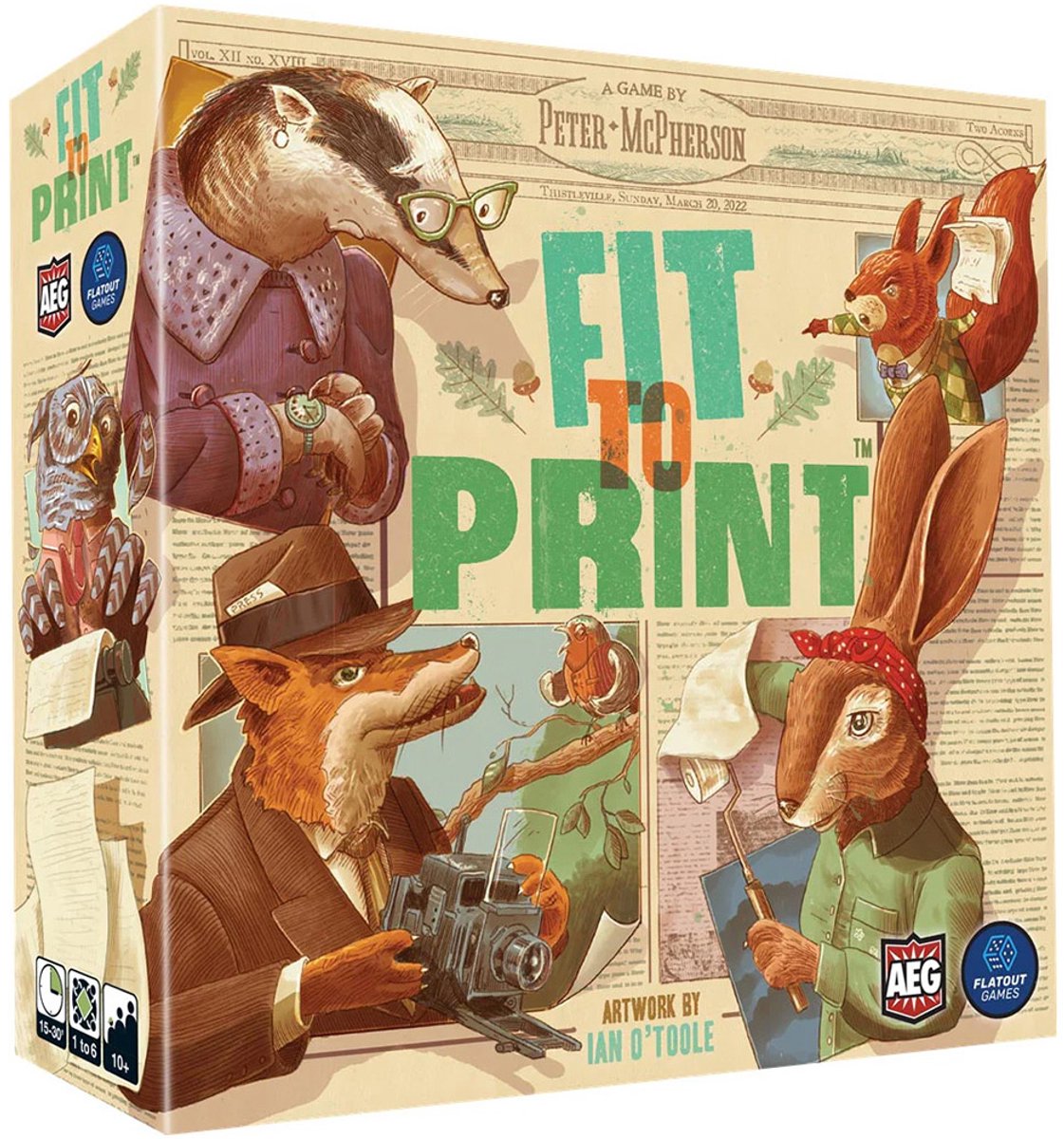 Fit to Print - Tile Laying Game - puzzel oplossende ervaring - fast paced newsroom actie - Gezelschapsspel