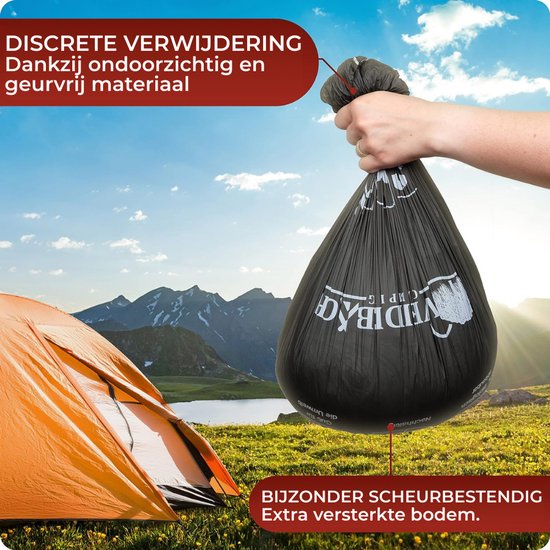 Weidebach 22 stuks biologisch afbreekbare toiletzakken van 45 liter voor campingtoilet - 100% waterdicht - noodgevallen-toiletzak voor alle gangbare campingtoiletten van WEIDEBACH® — afbeelding 4
