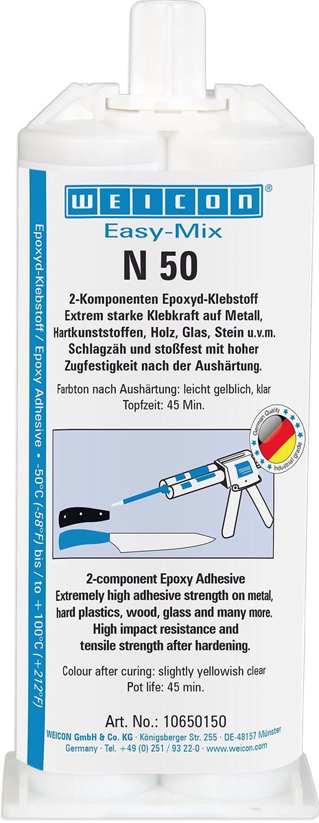 WEICON Easy-Mix N50 – Epoxylijm 50 ml – Voor metaal en kunststof