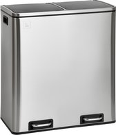 Svita TM3X18 Vuilnisemmer, prullenbak, 54 L, pedaalemmer, afvalemmer, recycling, gepoedercoat staal, grijs