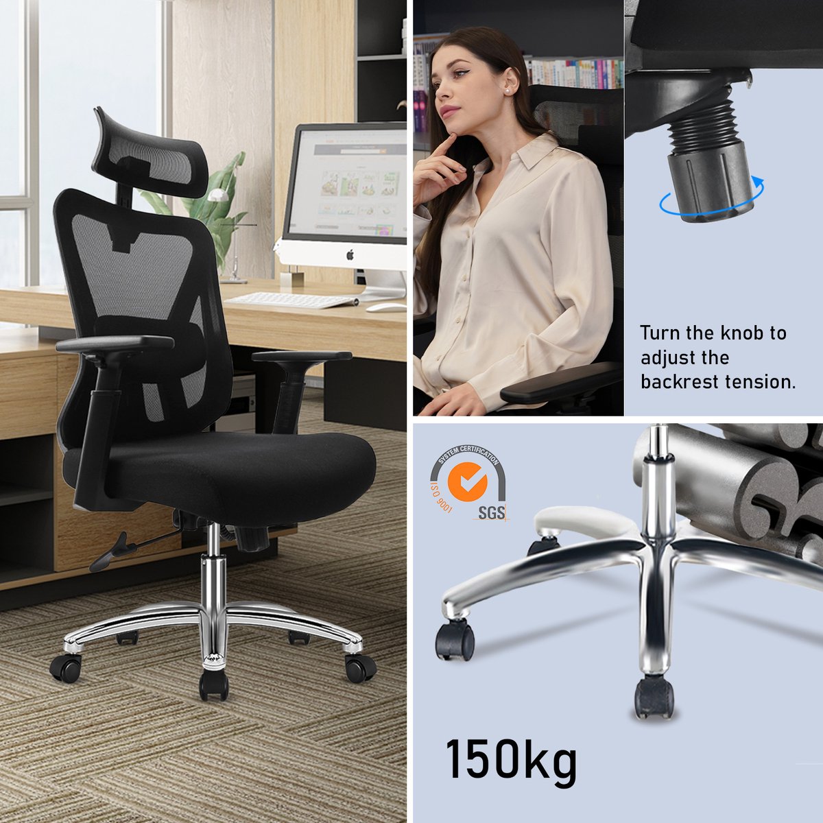 Durrafy - Ergonomische Bureaustoel - Bureaustoel - afbeelding 2