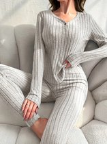Slaapset Dames Warme Pyjamas voor Dames, Fluffy Pyjama-Sets, gezellig fleece, oversized trui-broek sets, loungewear, 2-delig, wit, One size