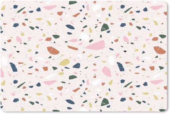 Sous-main 60x40 cm - Tapis de souris Terrazzo - Motif - Coloré - Sous-main XL - Protection sous-main - Tapis de souris Ordinateur