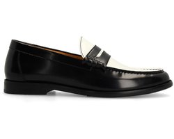 Manfield - Heren - Zwarte leren loafers - Maat 42