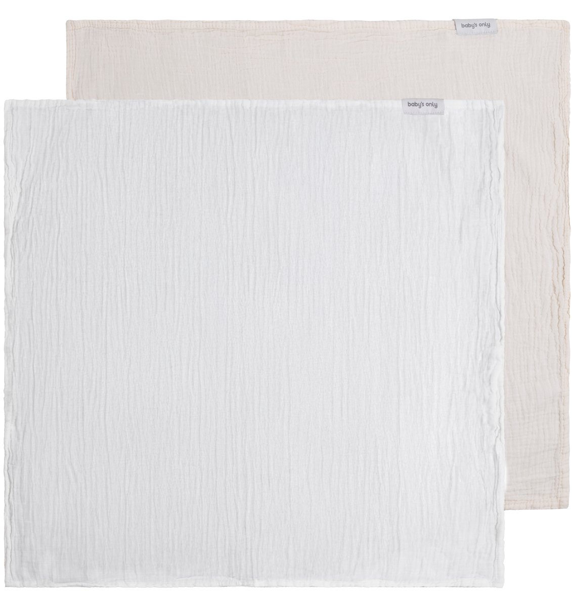 Baby's Only Hydrofiele doek Tender - Swaddles voor baby - Inbakerdoek - Hydrofiele luier - Mousseline - Wit/Linen - 115x115 cm - 2-pack - 100% prewashed katoen