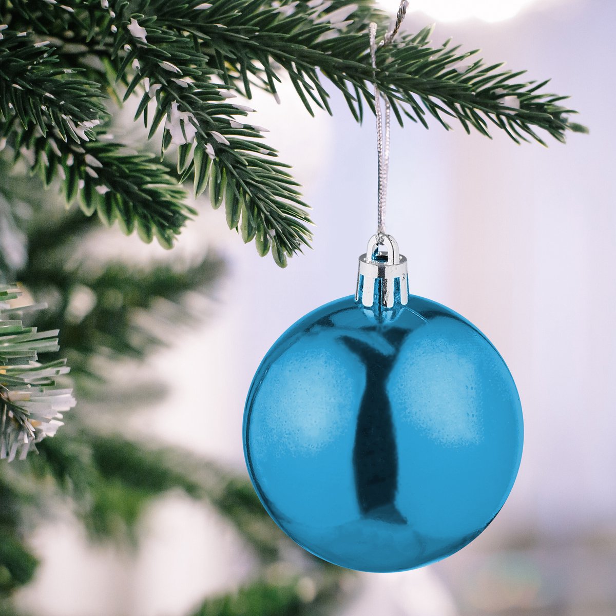 kerstballen set van 50 - Ø 6 cm - glanzend - mat - kunststof - petrol – foto 6
