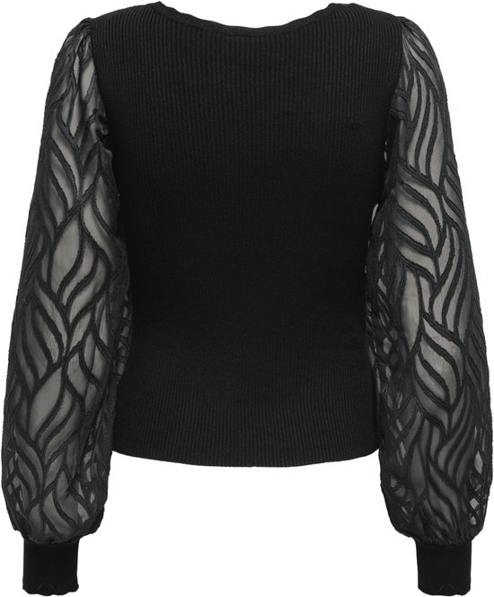 ONLY Dames Onladele Ls Lace Mix O-Neck Cc KNT, zwart, L