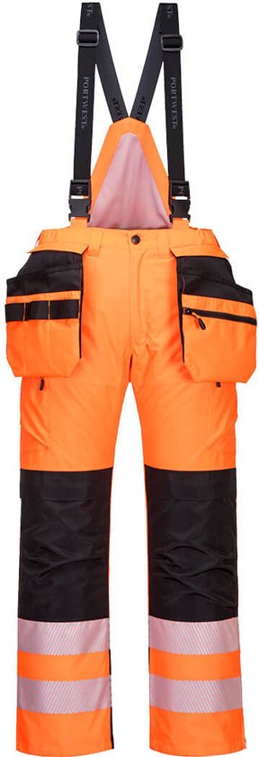 Portwest PW340 PW3 Hi-Vis Broek, Oranje/Marine, Normaal, Grootte 30