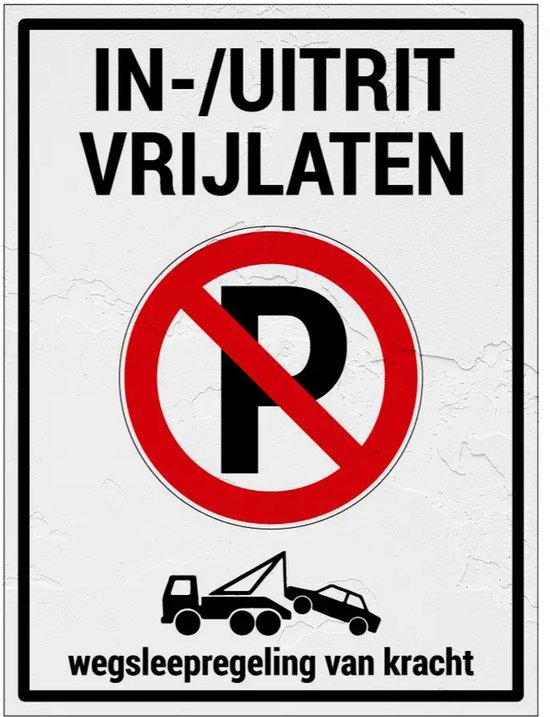 Veuillez laisser l'entrée et la sortie libres, réglementation du remorquage, panneau d'interdiction de stationnement - Sign Again - 20 x 15 cm