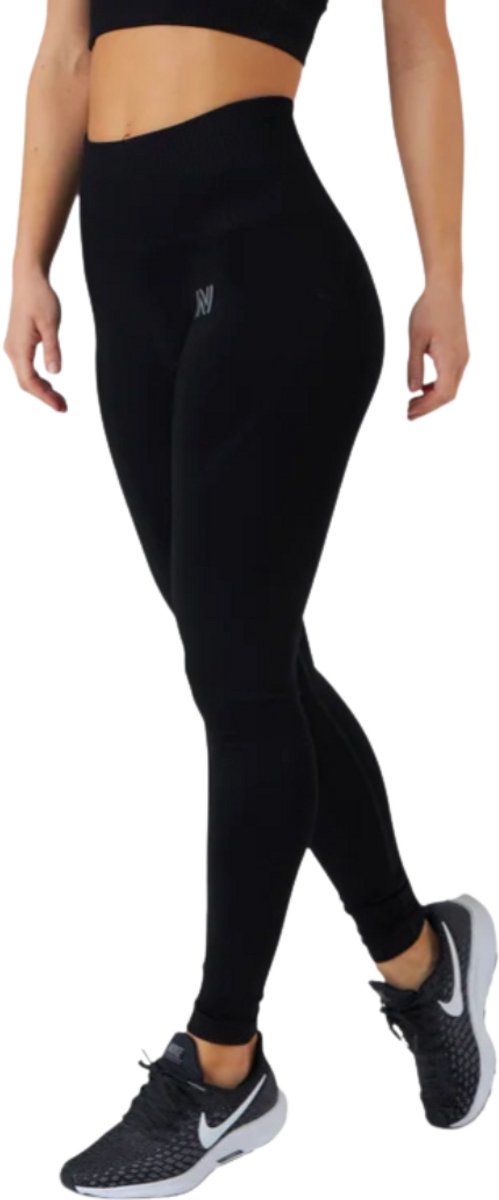 Norfolk Sportlegging Dames - High Waist - Naadloos - Flatterende Pasvorm - Vochtafvoerende Sportbroek - Zwart - Medium - Erica Leggings van Merkloos — afbeelding 3