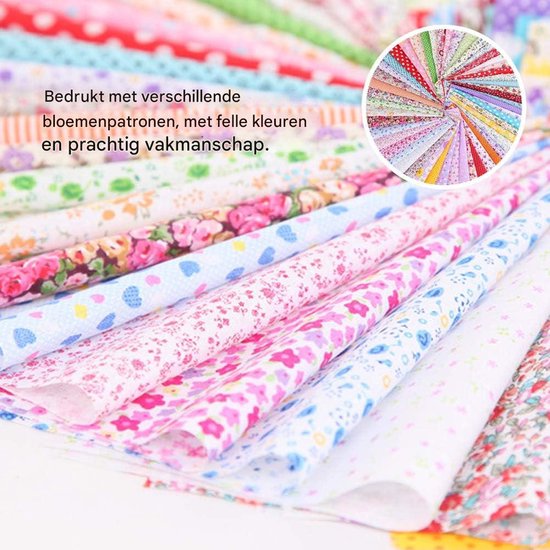 Vitdipy - Tissus en coton - 50 pièces - Paquets de tissus - Imprimé textile patchwork - Tissus carrés - 25x25 cm - Couture artisanale DIY - Vêtements de poupée