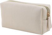 Trousse de Maquillage - Petite trousse de Maquillage pour femme - Mini sac - Trousse de toilette - Trousse de Voyages - Trousse à cosmétiques - Trousse de maquillage zippée - Trousse de rangement - Perfect pour sac à main et Voyages - Beige
