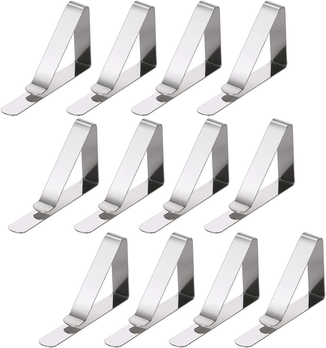 12 stuks tafelklemmen zilver – verstelbare metalen tafelkleedklemmen – stevige klemmen voor binnen & buiten, tuin, picknick, barbecue en feesttafels