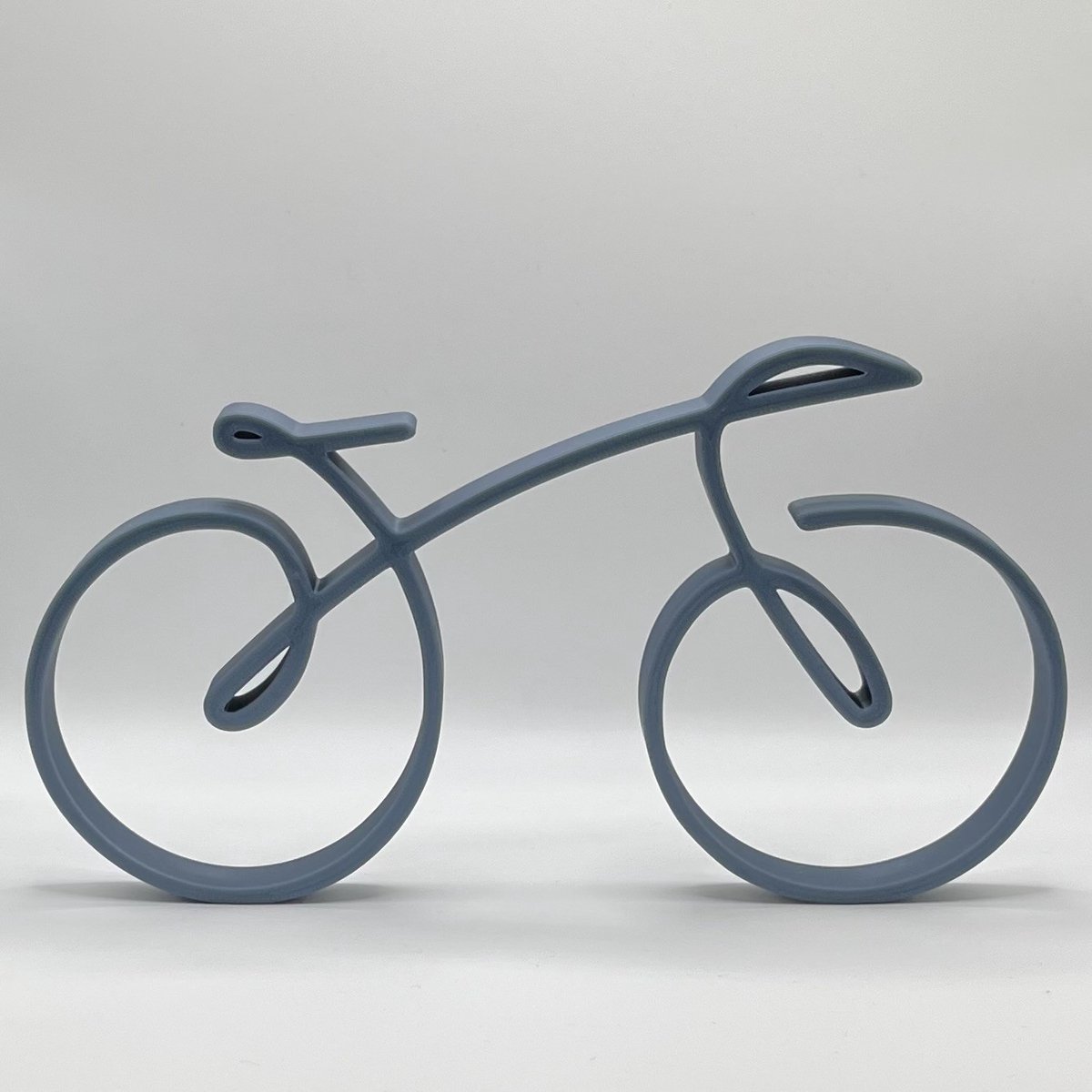UberPrints3D | Minimalistische Fiets beeldje – Het Ultieme Cadeau voor Fietsliefhebbers 20x1,5x11 cm grijs PLA materiaal