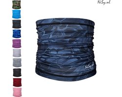 NiSy.nl Multifunctionele Nekwarmer | Sjaal | Bandana | Sporten | Unisex | One Size | Tech Blue