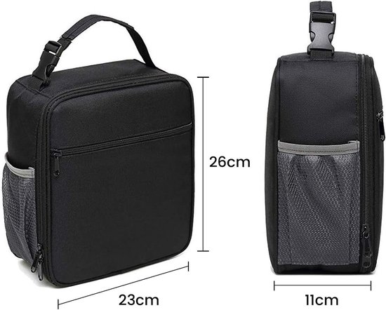 Geïsoleerde koeltas - lunchtas - Lunchtas - lunchtas dames - lunch tas - dubbele ritssluiting draagbare lunchtas - 23 x 11 x 26 cm van Merkloos — afbeelding 5