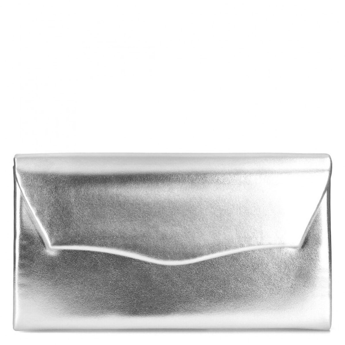 PROMO Communie Moederdag Bruiloft - Jessica *L'onda* - Elegante Clutch – Avondtas met Fijne Glans en Subtiele Diamanten en Verstelbare Zilveren Ketting - Zilver / Silver - Stijlvol, praktisch & origineel – HandbagsUniverse