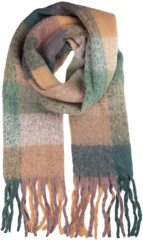 Écharpe d'hiver Clayre & Eef pour femme 38 x 200 cm, textile vert