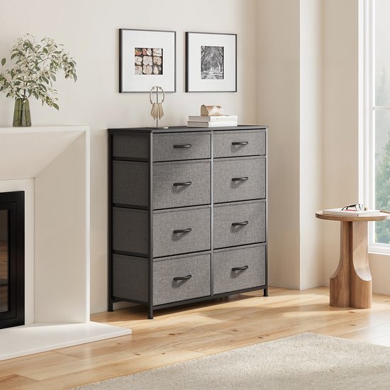 Moderne 6-Laden Commode Zwart Mat 138,6 cm