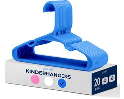 SereneLife Kinderhangers – 20-delige Set Kunststof Hangers voor Baby-, Peuter- & Newborn- Antislip & Ruimtebesparend - Blauw