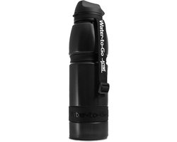 WatertoGo Active Fles 1 Liter – Zwart – Met Filter – Duurzame BPA-vrije Drinkfles – Ideaal voor Sport, Reizen & Outdoor - Noodpakket